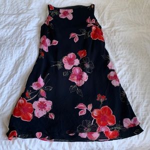 Y2K Jones New York, floral high square neck dress